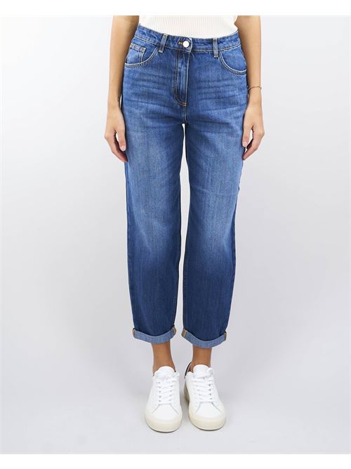 Stretch cotton boyfriend jeans with turn-ups Elisabetta Franchi ELISABETTA FRANCHI | Jeans | PJ72D46E2104